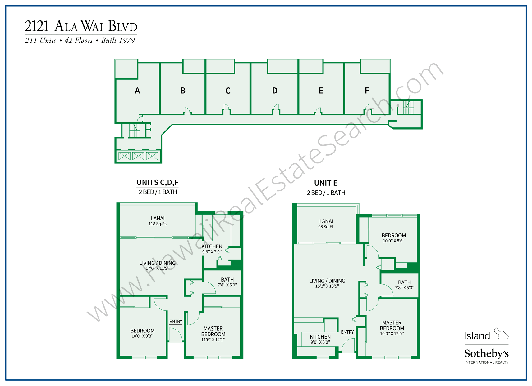 2121 Ala Wai Map with Floor Plans